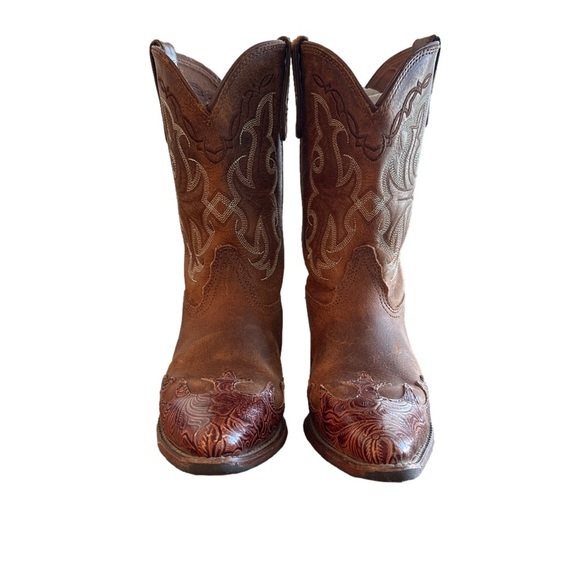 Other - Tony Lama Tillie cowgirl leather boots, size 3D. Manufactured distressed look.